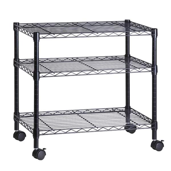 Mobile 16 Shelves Carbon Steel Drying Rack Cart for Desktop