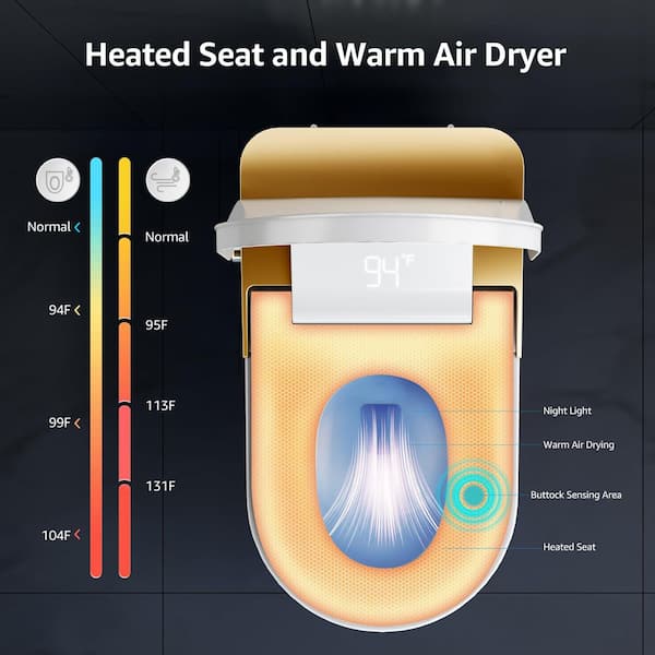 Yulika Smart Bidet Toilet with Heated Seat and LED Display - DJ-K1