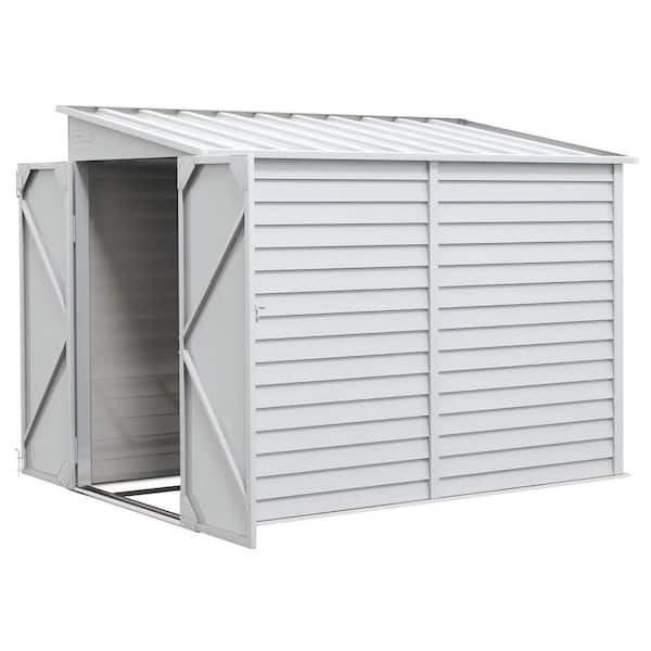 9 ft. W x 5 ft. D White Metal Garden Shed for Outdoor Use (45 sq. ft. )