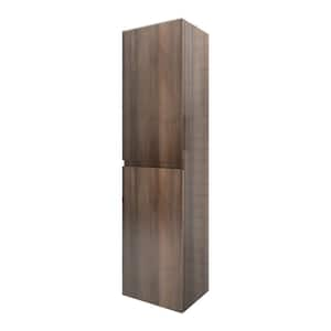 16 in. W x 12 in. D x 59 in. H Bathroom Storage Wall Cabinet in Gray Oak