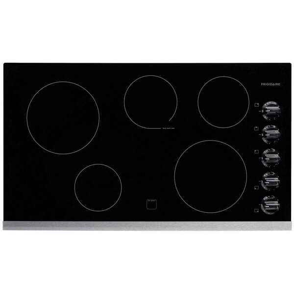 Frigidaire 36 in. Radiant Electric Cooktop in Stainless Steel with 5 Elements including a Keep Warm Zone