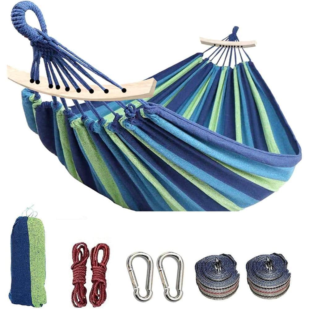 8.5 ft. 2 Person Cotton Canvas Hammock 450lbs Portable Camping Hammock with
