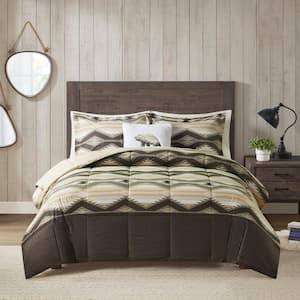 Emmet Creek 4-Piece Brown Full/Queen Polyester Down Alternative Comforter Set with Throw Pillow
