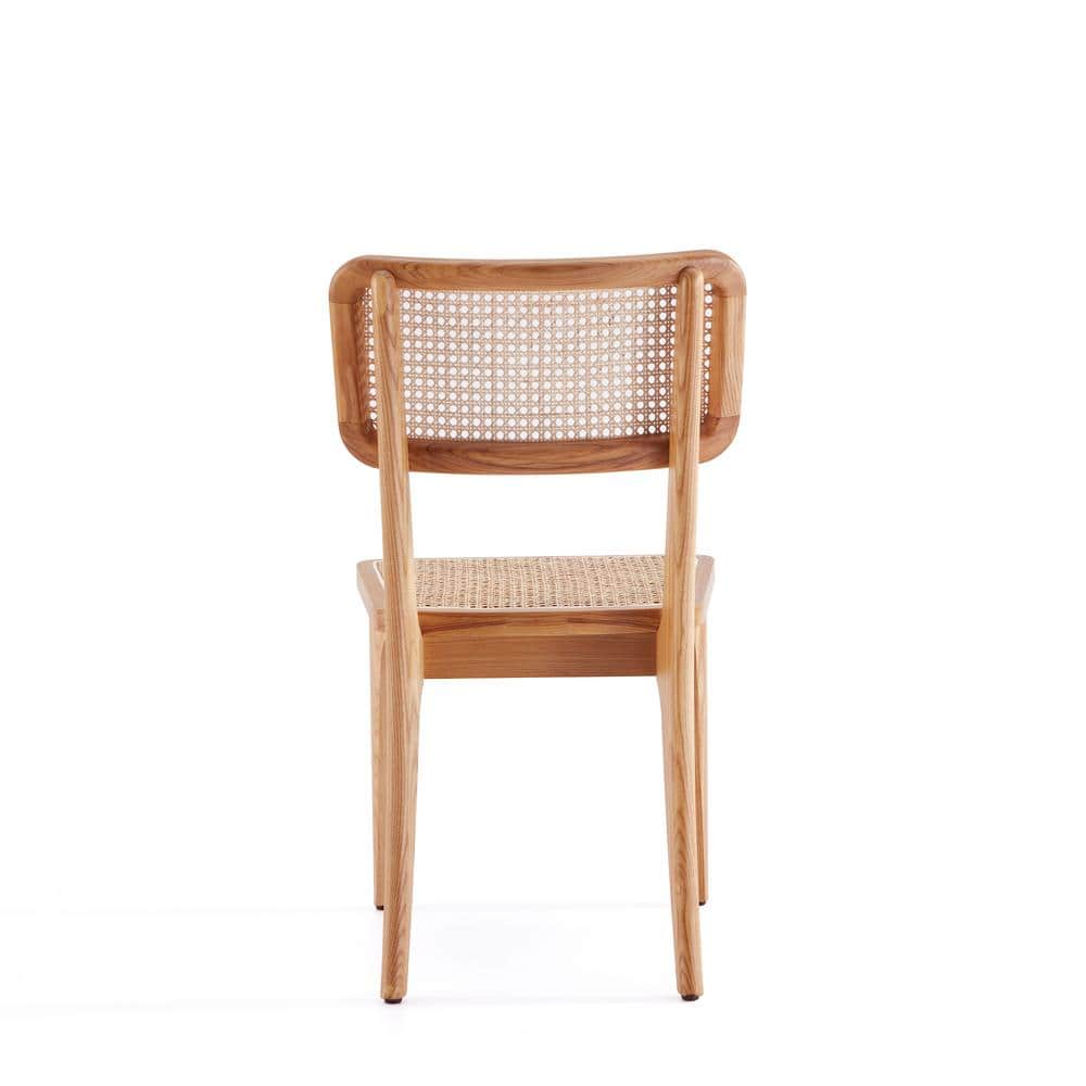Giverny Natural Ash Wood and Rattan Armless Dining Chair
