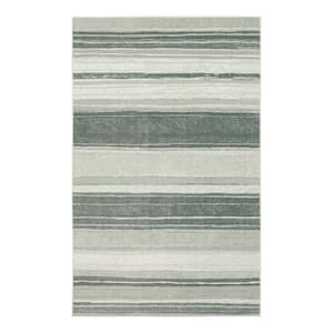 Rainbow Grey 1 ft. 8 in. x 2 ft. 10 in. Machine Washable Striped Area Rug