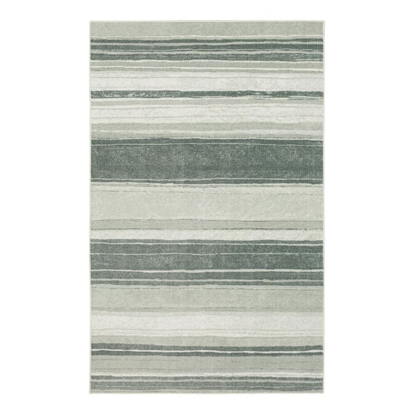 Mohawk Home Rainbow Grey 1 ft. 8 in. x 2 ft. 10 in. Machine Washable Striped Area Rug