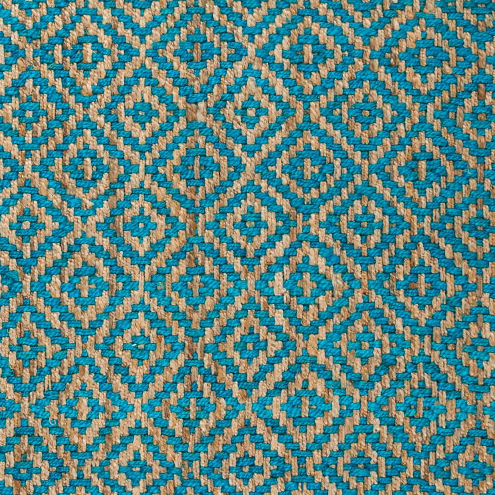 Natural Fiber NF266 Hand Woven Indoor Area Rug - Turquoise/Natural - 5'x8' - Safavieh.