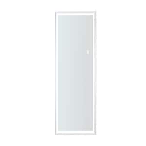 65 in. H x 22 in. W Rectangle Metal Frame White Wall Mounted Full Length Mirror with LED Light