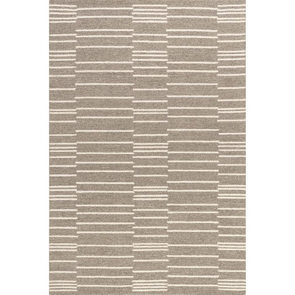 Laylah Striped Taupe 8 ft. x 10 ft. Indoor Area Rug