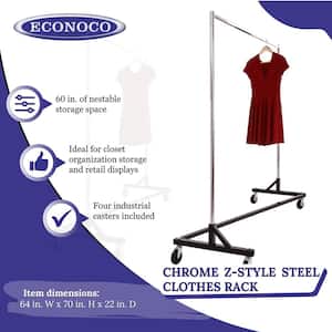 Chrome Steel Clothes Rack 64 in. W x 70 in. H