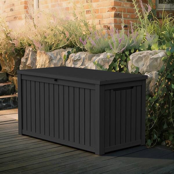 180 Gal. Black Plastic Deck Box DB148A-Black - The Home Depot