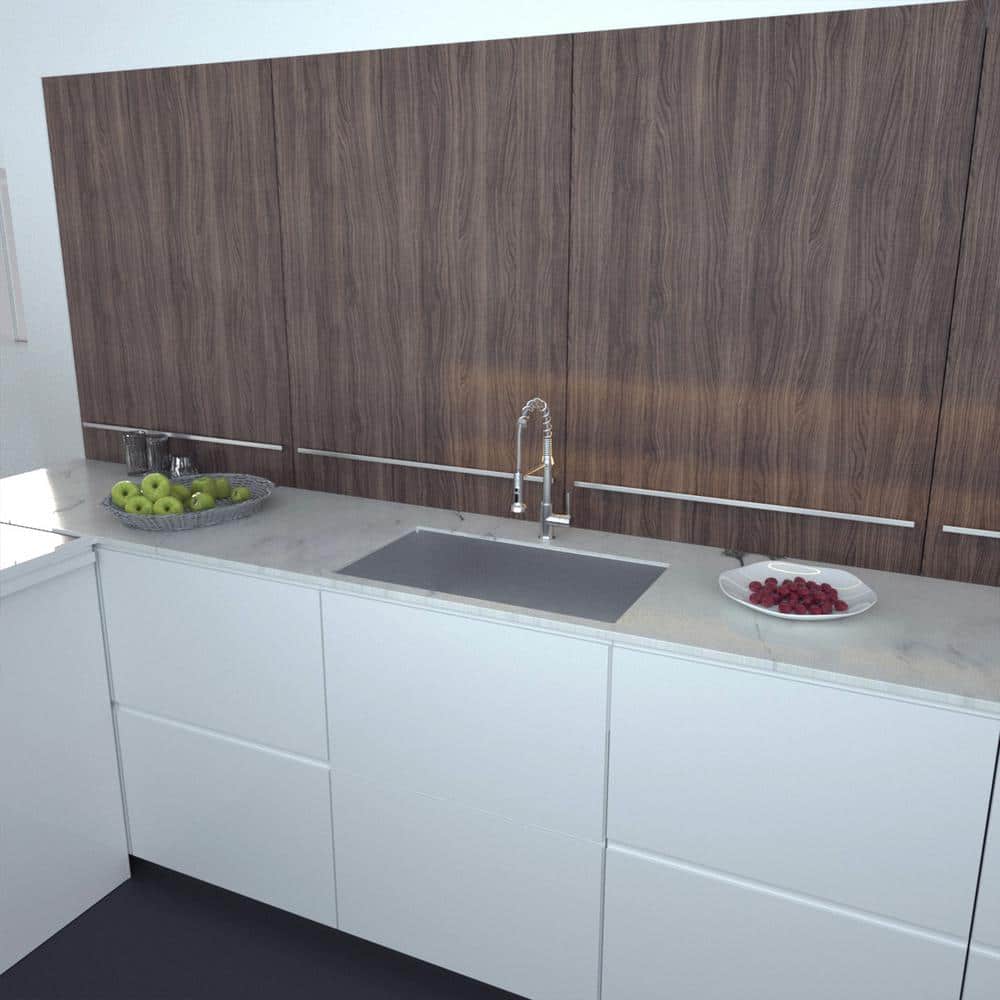 32'' Stainless Steel Undermount Single Bowl Kitchen Sink with Accessories