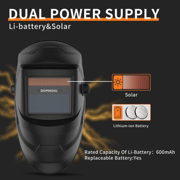 MYWISH Auto Darkening Welding Helmet with 2 Arc Sensor Wide Shade