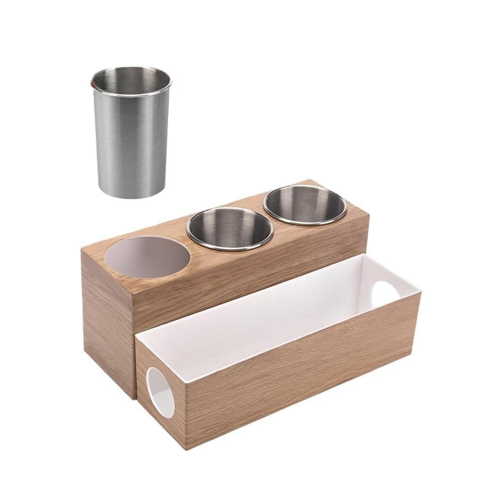 11.6 in. W Countertop Hair Tool Organizer in Wood, Bathroom Vanity Storage for Hair Dryers, Curling Irons, Accessories price history on PriceWatchPro