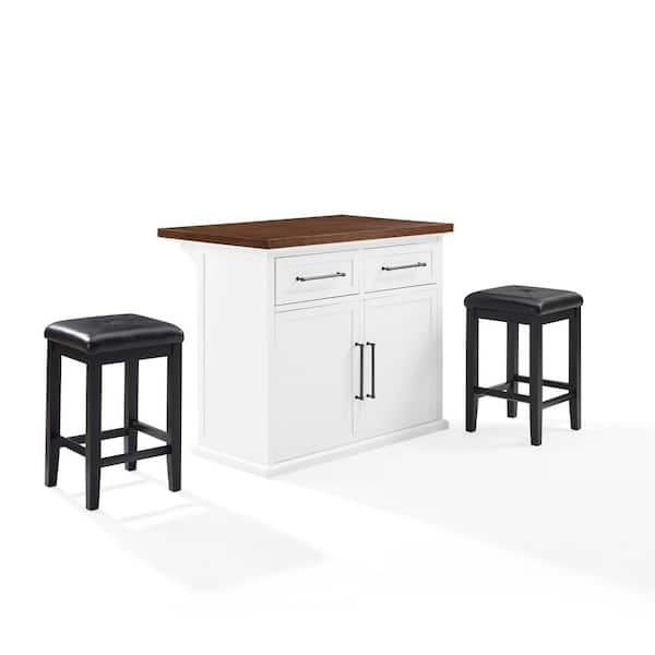 Furniture of America White Wood Base with Wood Top Kitchen Island (54-in x  66-in x 36-in) in the Kitchen Islands & Carts department at