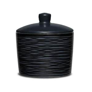 Colorscapes Black-on-Black Swirl 5.5 fl. oz. Black Porcelain Sugar Bowl