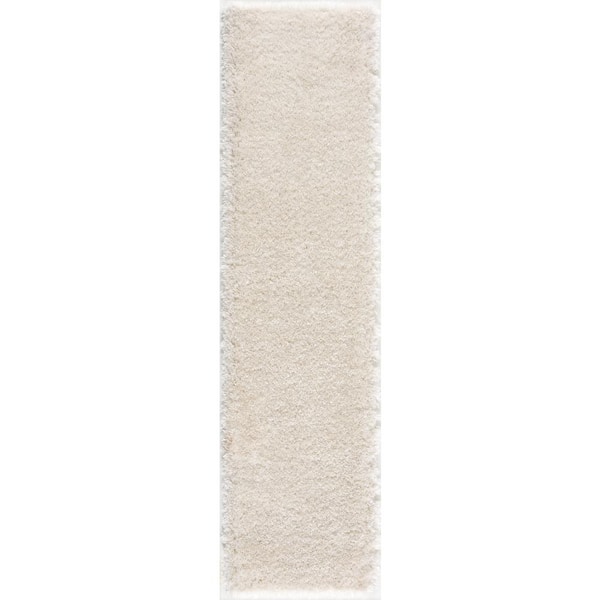 L'Baiet Julia White Shag 2 ft. x 6 ft. Runner Rug