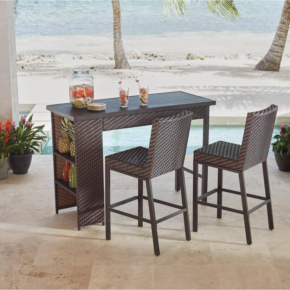 hampton bay patio bar set