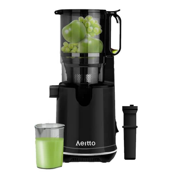 Wide Mouth ABS Plastic Black Masticating Juicers