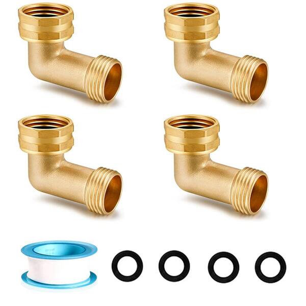 Dyiom Garden Hose Elbow Connector 90 Degree Solid Brass Pipe Fittings