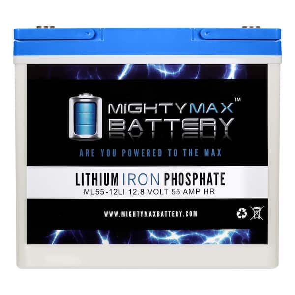 MIGHTY MAX BATTERY ML55-12LI 12-Volt 55 AH Deep Cycle Lithium Iron Phosphate (LiFePO4) Rechargeable and Maintenance Free Battery
