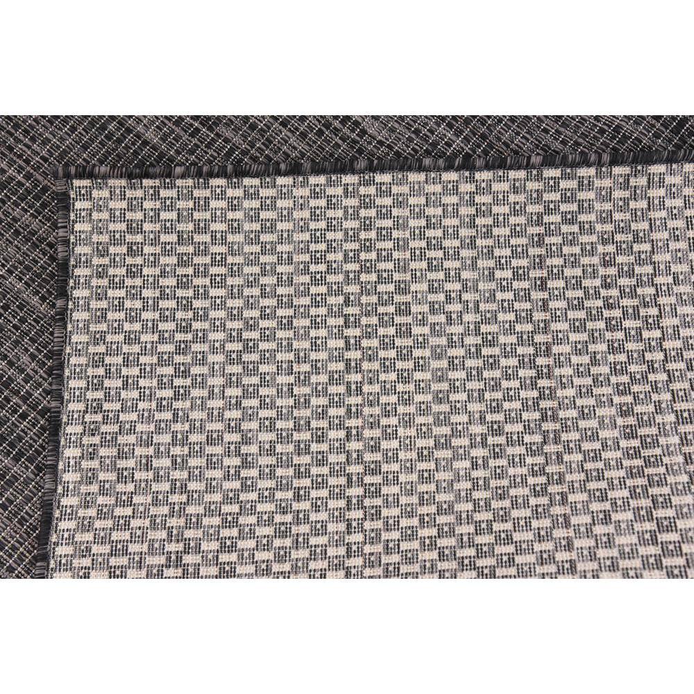4' x 6' Black Synthetic Outdoor Area Rug: Flat Woven, Washable, Reversible