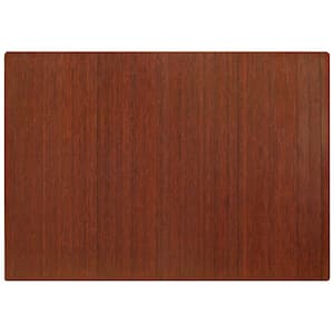 Standard Dark Brown Mahogany 48 in. x 72 in. Bamboo Roll-Up Office Chair Mat without Lip
