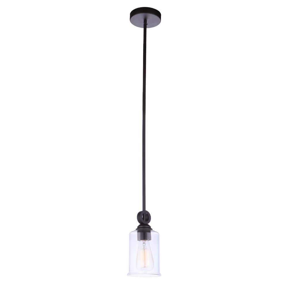 Espresso Glass Mini Pendant with Polished Nickel Finish