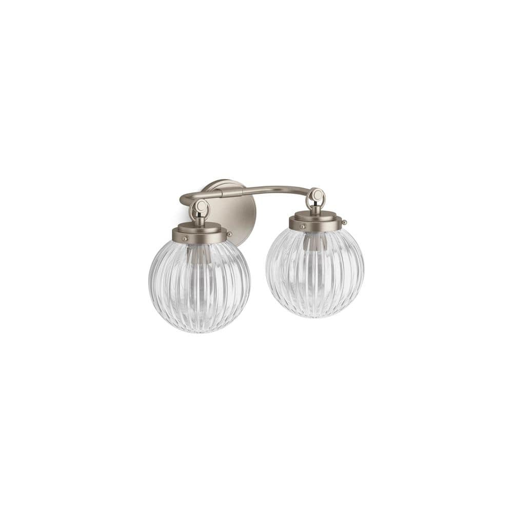 Brushed Nickel Two-Light Direct Wired Sconce
