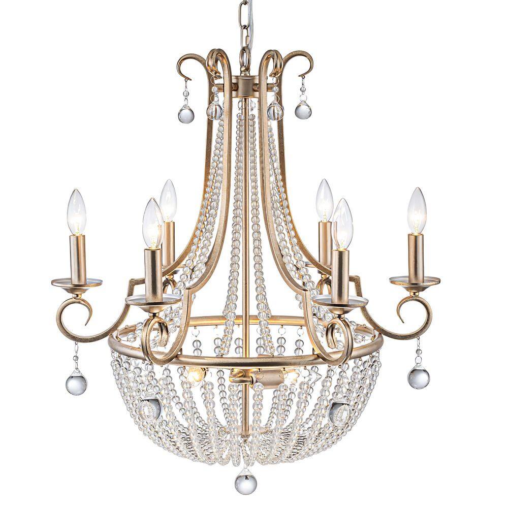 Rosalie 9-Light 24-in Vintage Silver Crystal Basket Chandelier with Adjustable Chain for Foyer and Dining Room price history on PriceWatchPro