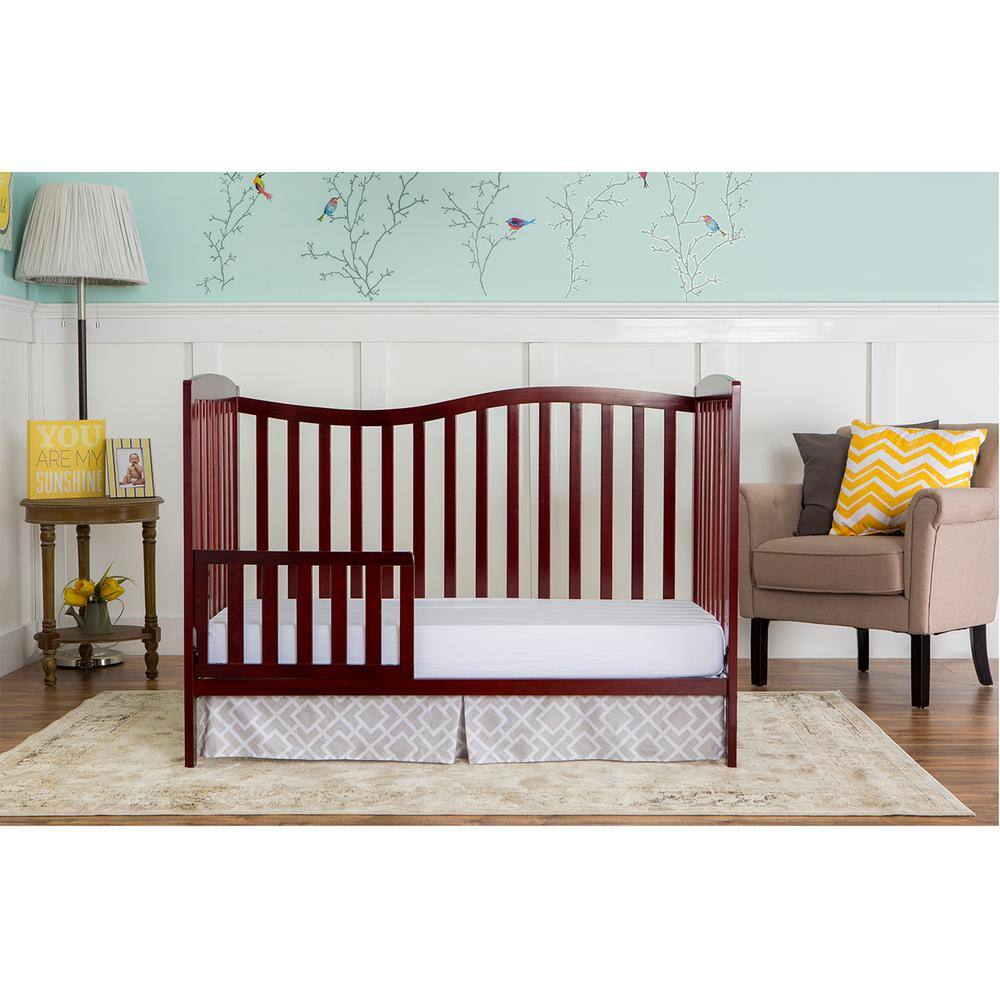 Cherry Pinewood 5-in-1 Convertible Crib with Adjustable Mattress Heights