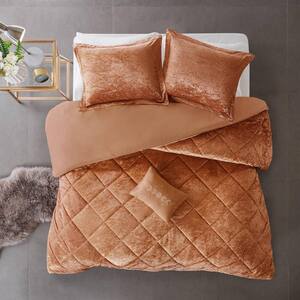 Isabel 4-Piece Rust Microfiber King/Cal King Duvet Cover Set