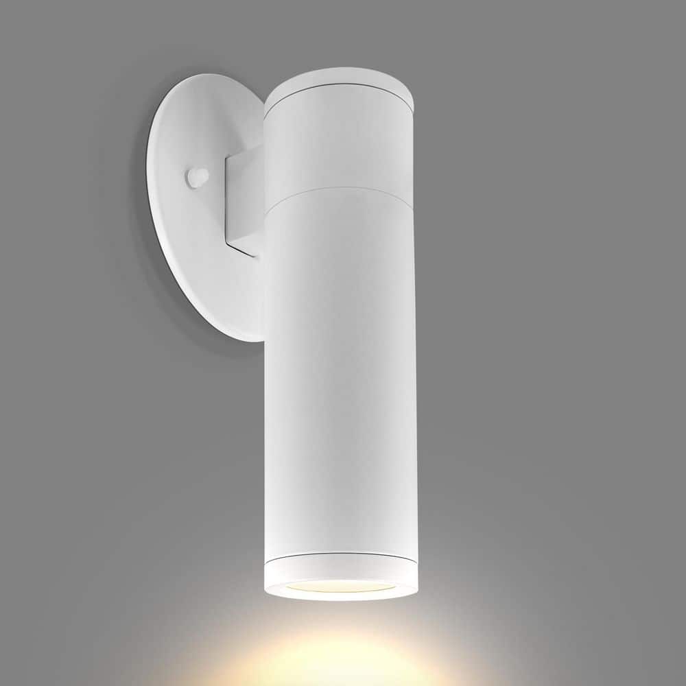 2.5 in. Cylinder LED Hardwired Wall Lantern Scone, 15W, 1100LM, 5CCT CRI 90, Dual Dimmable, 120-277V, IC Rated ETL White price history on PriceWatchPro