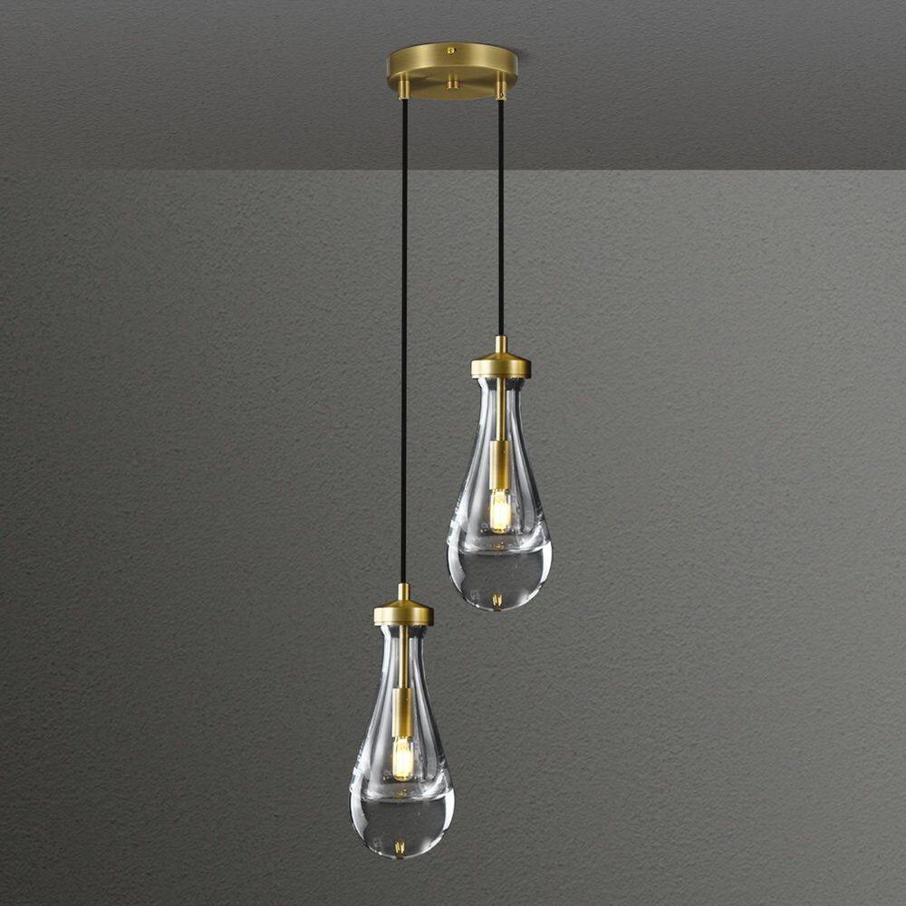 72 in.H 2-Light Dimmable LED Brass Raindrop Kitchen Island Pendant Light, Glass Pendant Light for Dining Room, Bathroom price history on PriceWatchPro
