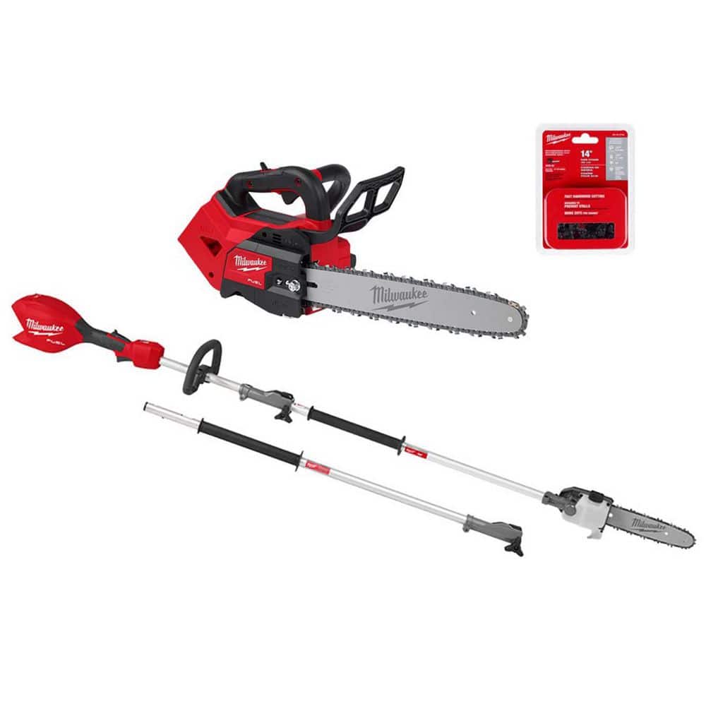 M18 FUEL 14 in. Top Handle 18V Battery Powered Brushless Cordless Chainsaw w/ M18 QUIK-LOK Pole Saw, Extra 14 in. Chain price history on PriceWatchPro