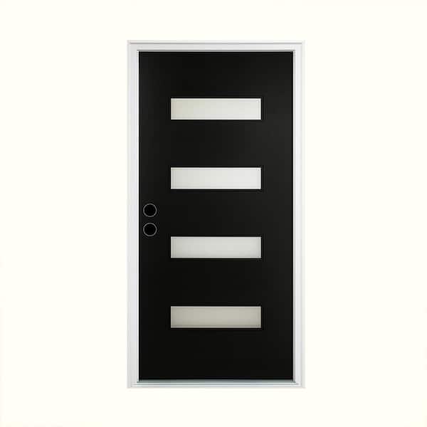 36 in. x 80 in. Right Hand Inswing Frosted Glass Fiberglass Front Door