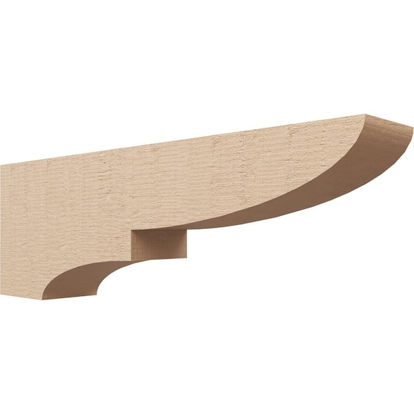 Ekena Millwork 5 in. x 10 in. x 30 in. Thin Ridgewood Rough Cedar Woodgrain TimberThane Corbel, Primed Tan