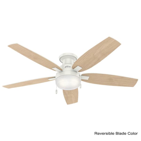 Reviews For Hunter Fan Company Duncan 52 In Led Indoor Fresh White Flush Mount Smart Ceiling Fan With Light And Wink Remote Control 59186w The Home Depot