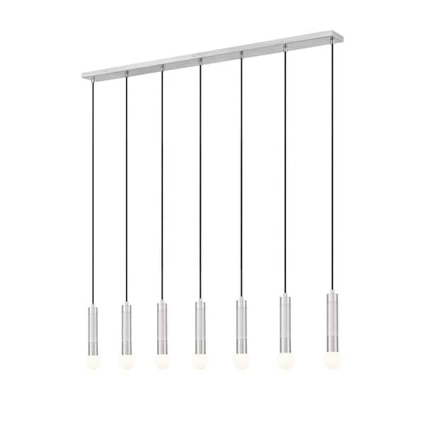 Stari 7-Light Brushed Nickel Chandelier for Indoor Use with No Bulbs Included