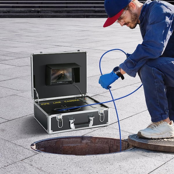 Sewer Camera 100 ft. /30 m 7 in. Screen Pipeline Inspection Camera with DVR Function, Waterproof IP68 Camera