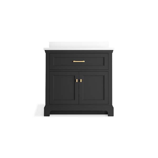 KOHLER Charlemont 36.97in. Single Sink Freestanding White Bath Vanity with White Quartz Top Assembled