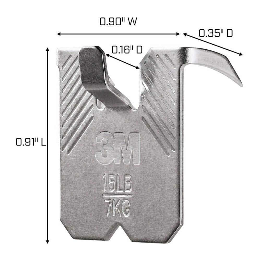 3M Hardened Steel 15lb Drywall Picture Hanger with Spot Markers, Pack of 5