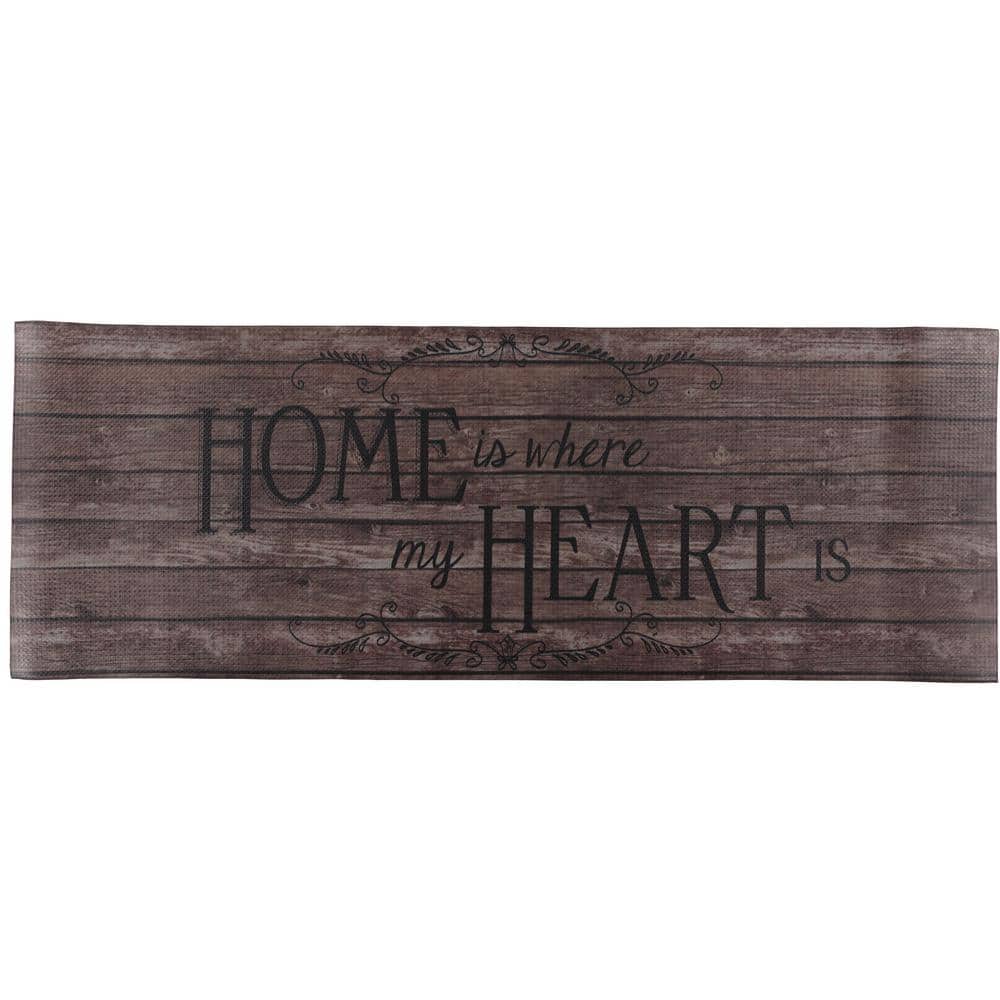 Heartwood Brown and Black Anti-Fatigue Kitchen Runner Mat