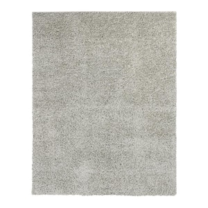 Shag Collection Mist Grey 4 ft. x 6 ft. Solid Shaggy Area Rug