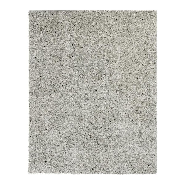 Shag Collection Mist Grey 5 ft. x 8 ft. Solid Shaggy Area Rug