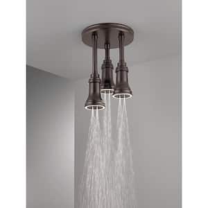 Traditional 1-Spray Patterns 2.5 GPM 9.25 in. Ceiling Mount Fixed Shower Head with H2Okinetic in Venetian Bronze