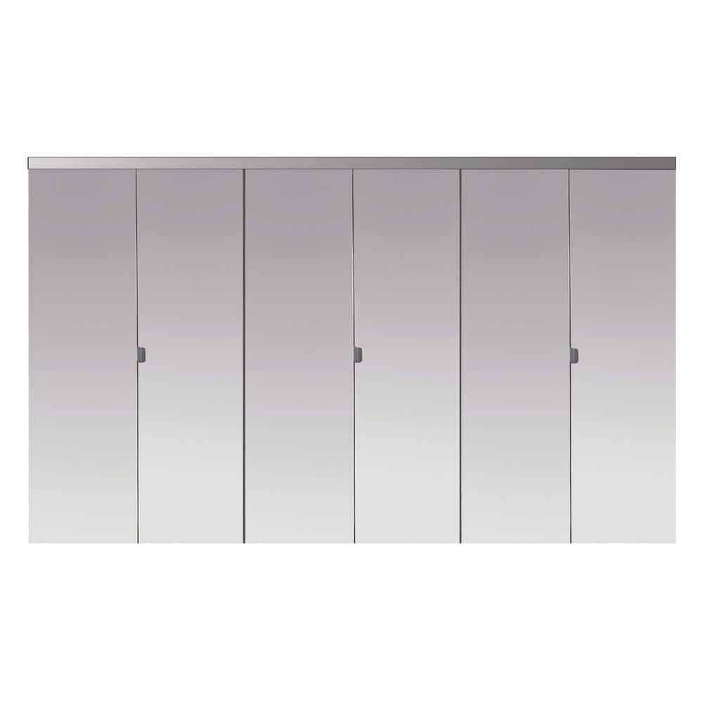 90 in. x 80 in. Beveled Edge Mirror Solid Core MDF Interior Closet Bi-Fold Door with Chrome Trim price history on PriceWatchPro