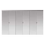 84 in. x 80 in. Polished Edge Mirror Solid Core MDF Interior Closet Bi-Fold Door with Chrome Trim