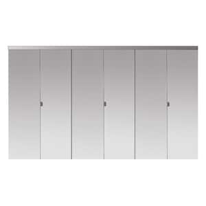 84 in. x 80 in. Polished Edge Mirror Solid Core MDF Interior Closet Bi-Fold Door with Chrome Trim