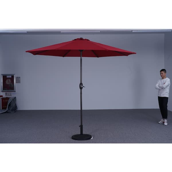 Unbranded 9 ft. Market Patio Umbrella in Red (Middle)